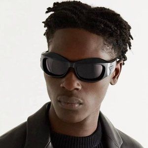 Wrap Around Sunglasses Thick Frame Y2K Sunglasses Punk Hip Hop Shades Glasses